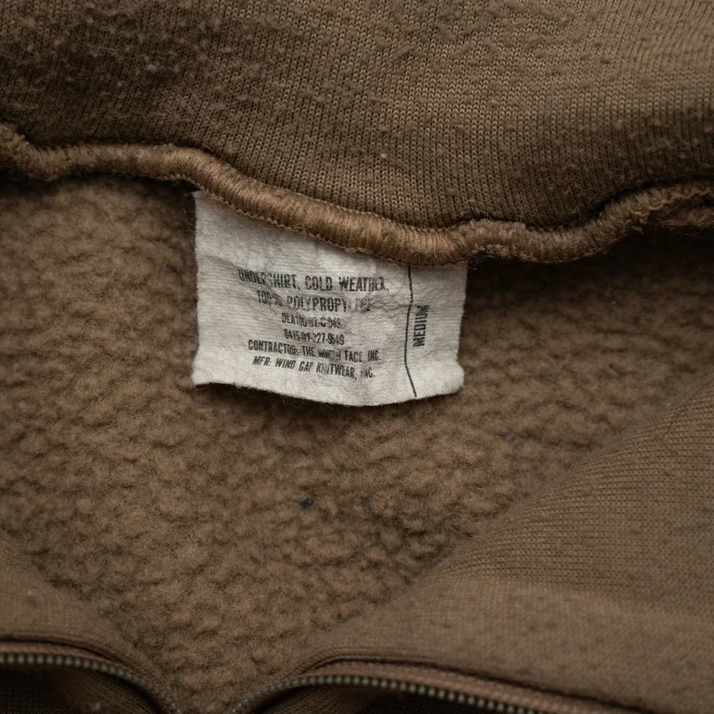 Vintage The North Face 1/4 Zip Cold Weather Thermal‎ Shirt Military Issue Medium